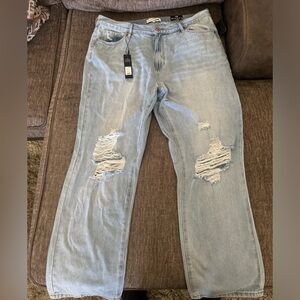 Fashion nova ripped jeans.